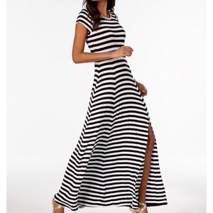 NWOT! Michael Kors Striped Short Sleeve Maxi Dress